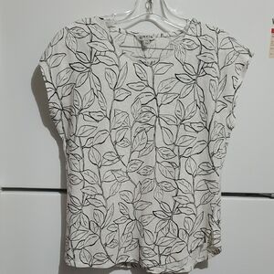 Orvis Asimetric Leaf Pattern Top - Black and White Size S/CH